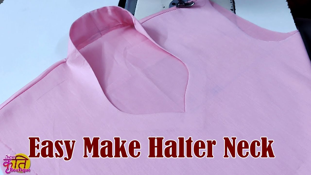 New Halter neck design Easy cutting and stitching for kurti / Suit / Kameez in Hindi