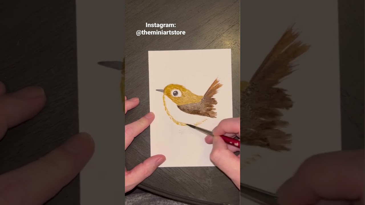 Miniature watercolor painting wren.  #watercolor #painting #art #speedpaint
