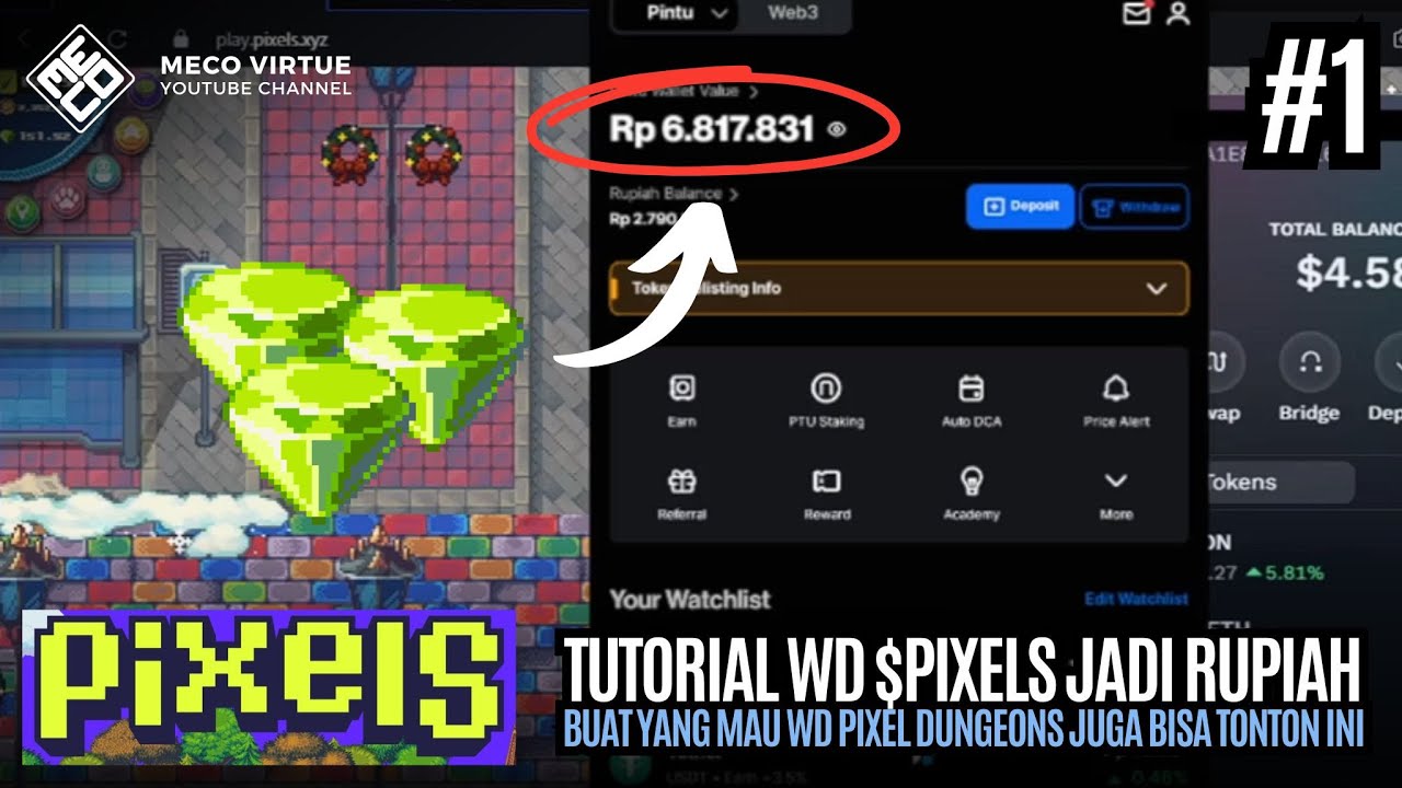 Tutorial WD Cuan Pixels Sampai Jadi Rupiah - Pixels Indonesia - Part #1