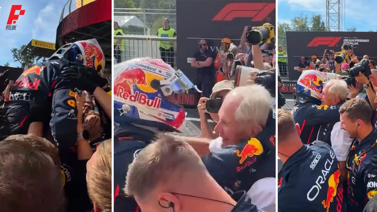 EMOTIONAL SCENE: Helmut Marko Congratulates Max Verstappen on Podium | BTS Italian GP 2025