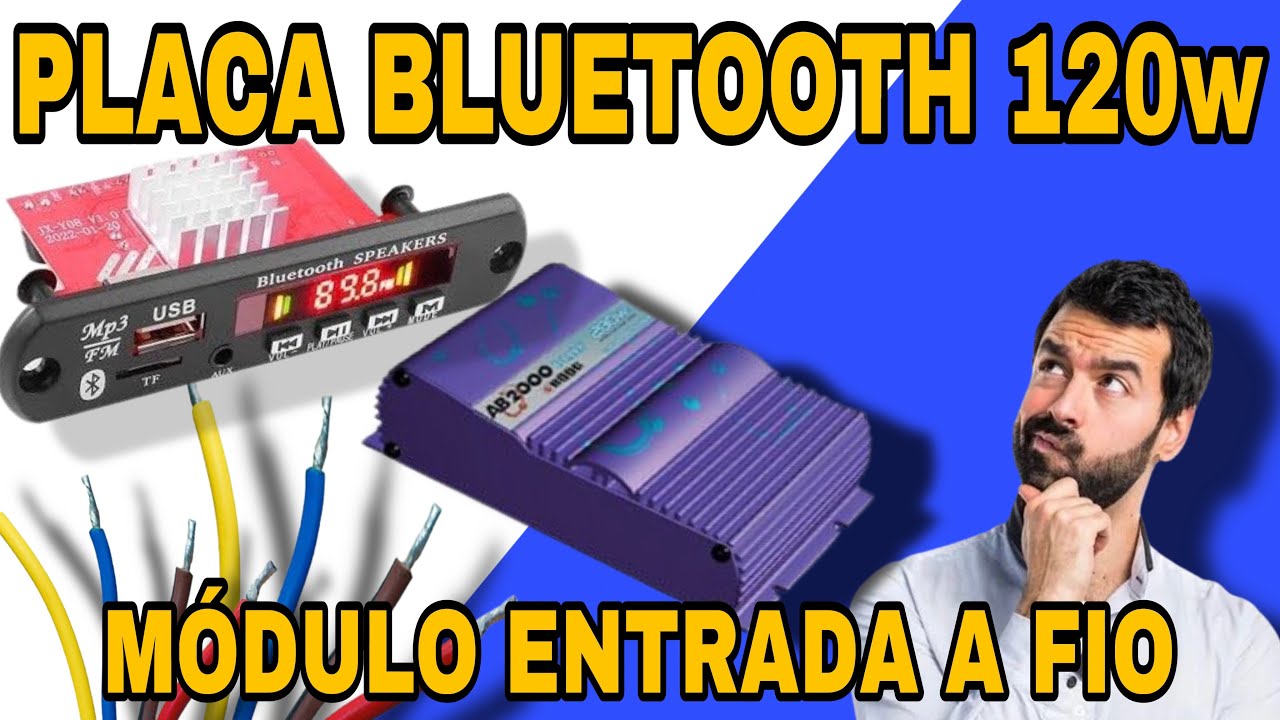 Ligando placa decodificadora Bluetooth 120w em módulo de fio antigo