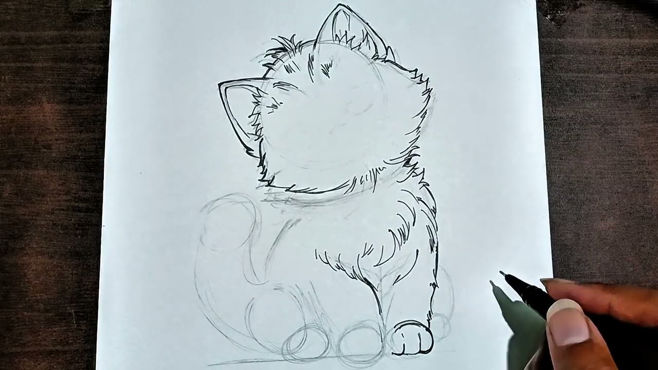 Cute Cat😺 Drawing Tutorial/ How to draw cat step by step for beginners 