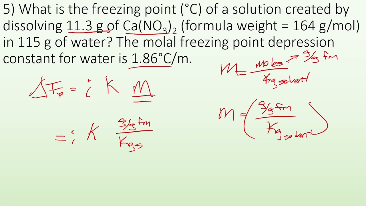 13.5+6 Colligative Properties Practice Problems