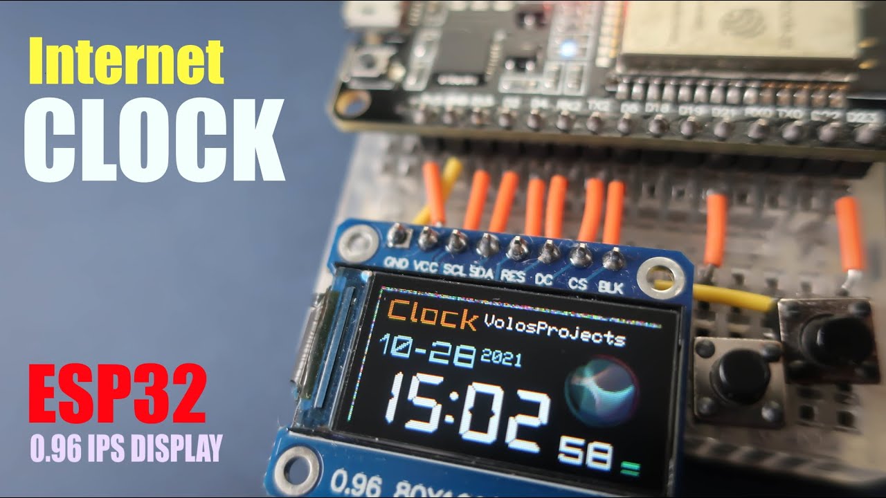Как использовать 0,96-дюймовый дисплей SPI 80x160 и ESP32 для создания интернет-часов