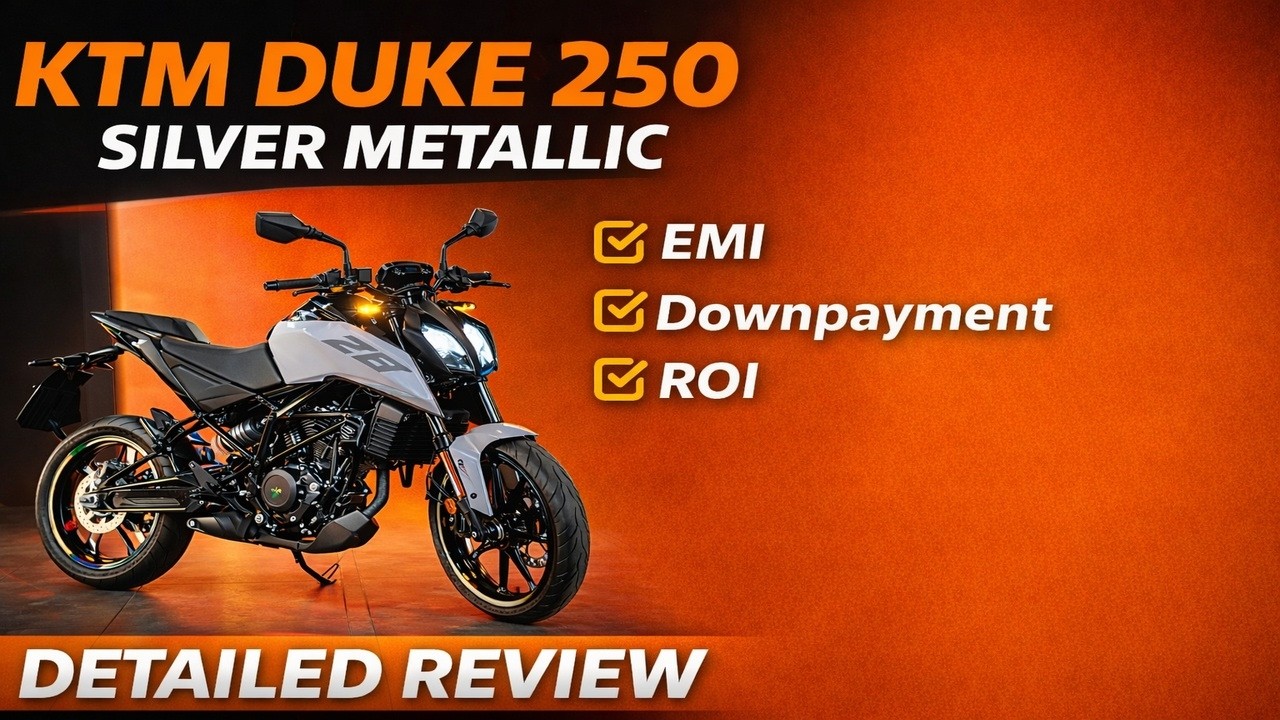 KTM DUKE 250 2026 Review 🔥 Silver Metallic GREY | Price, EMI, Down Payment & Interest Explained