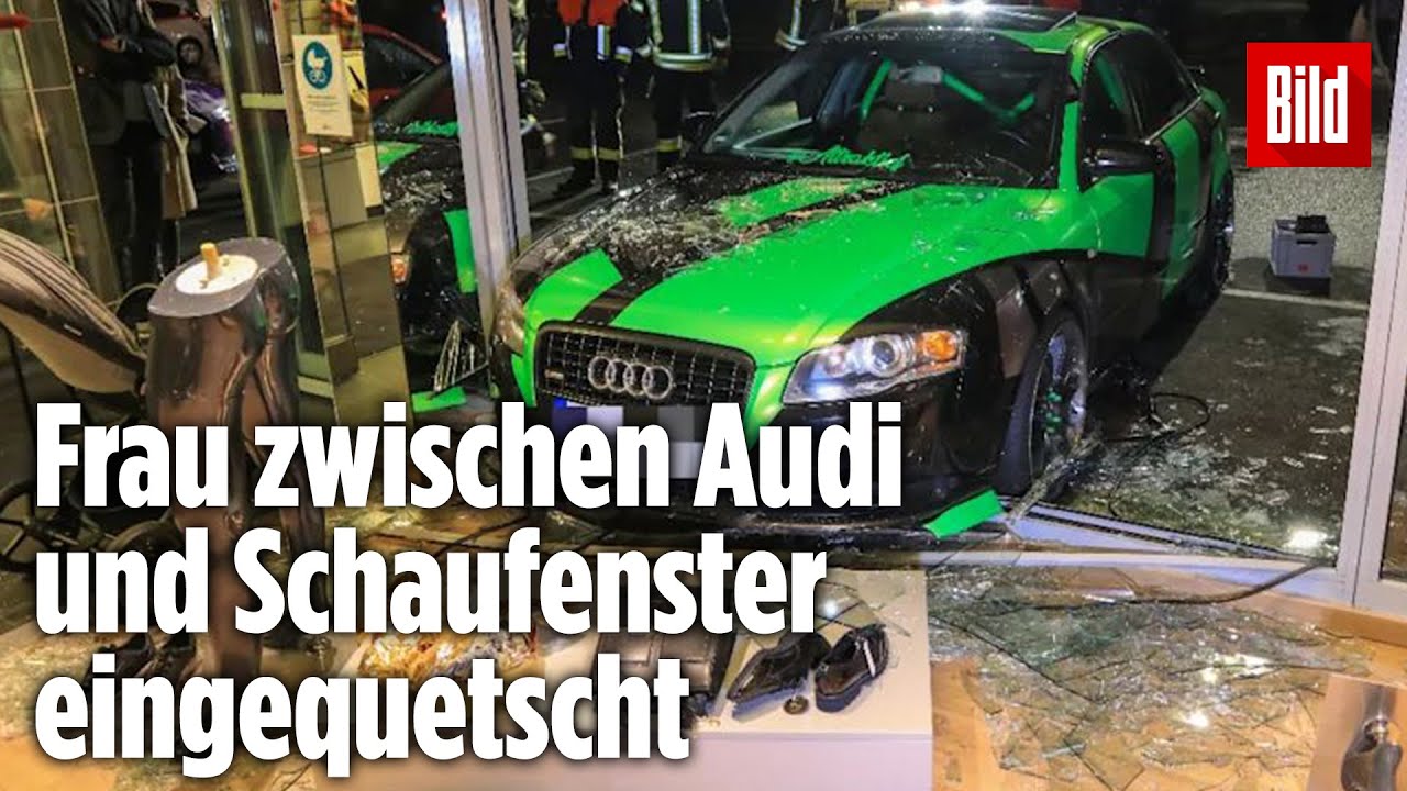 Tuning-Auto rast in Schuhgesch&auml;ft und verletzt junge Frau schwer