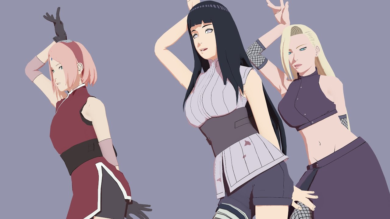 【Naruto MMD/2K/60FPS】HyunA - I'm Not Cool - Hinata*Sakura*Ino