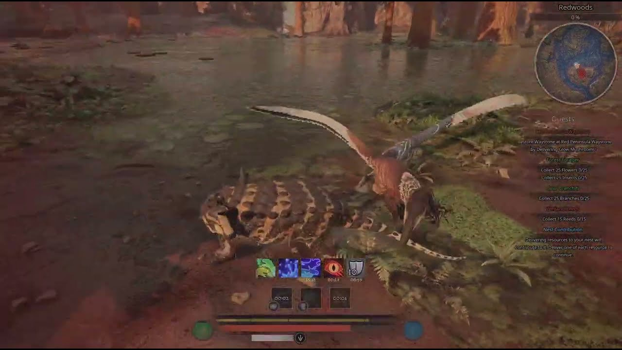 Path of Titans - Peloroplites (and Desmatosuchus) vs Austroraptor Duo