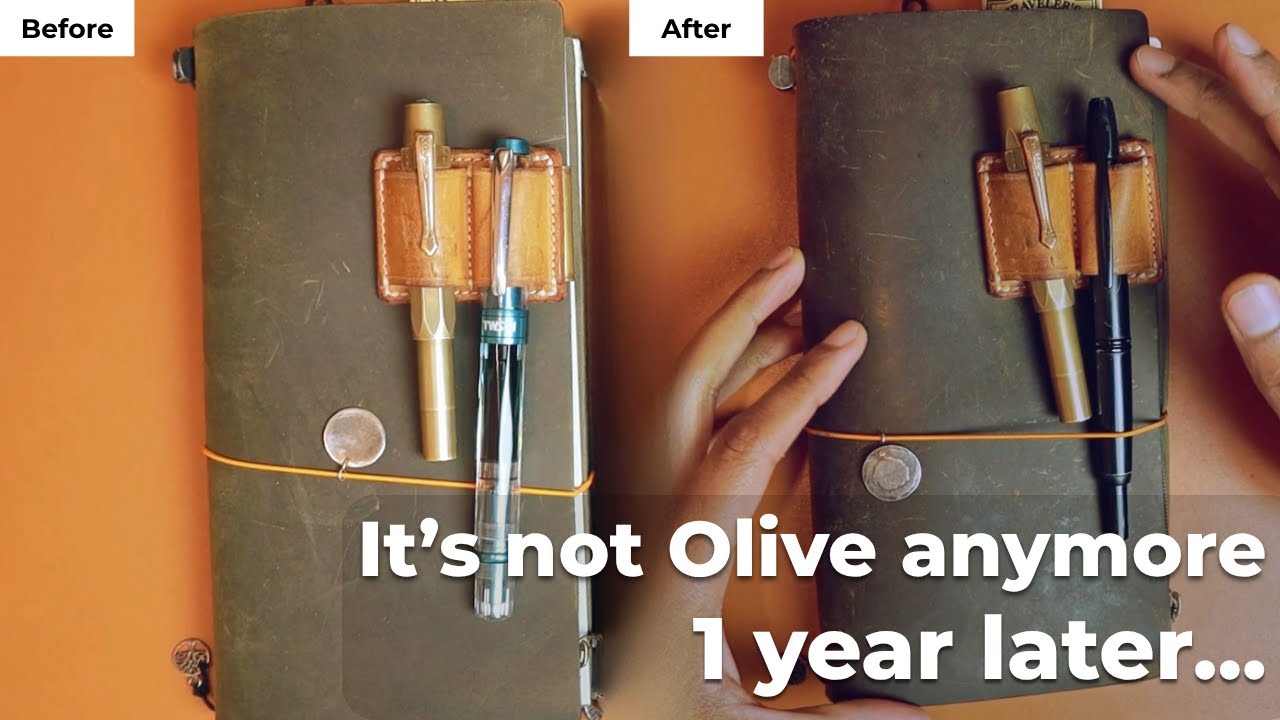 Мой блокнот Olive Traveler потемнел? | Обзор патины за 1 год