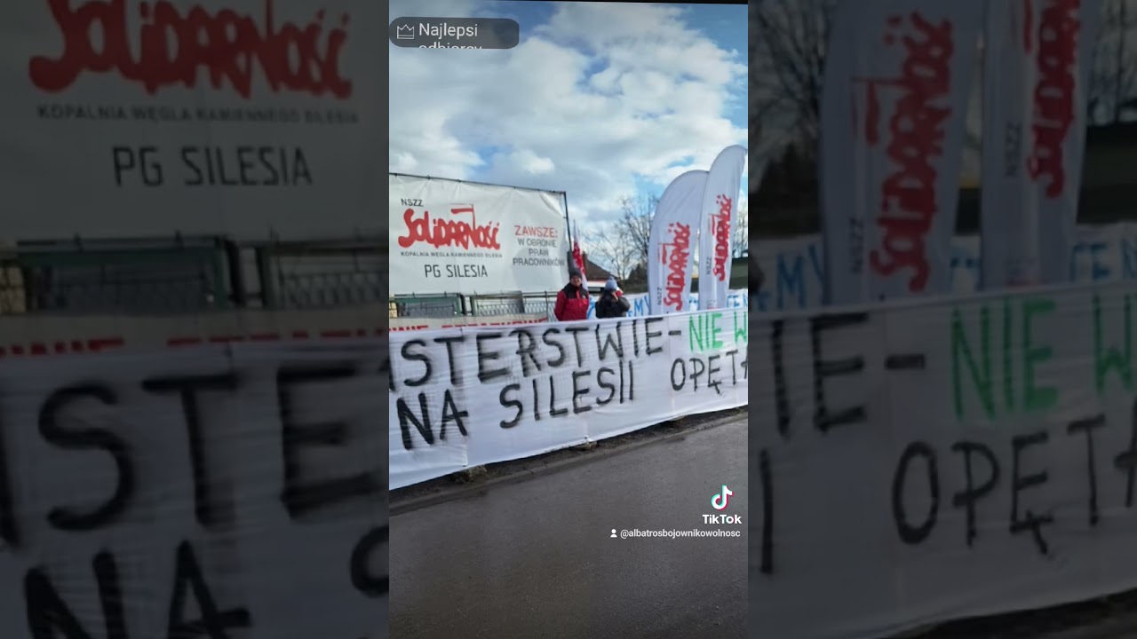 Motyka Minister był niewyspany/ protestujący przed Silesia pamiętają
