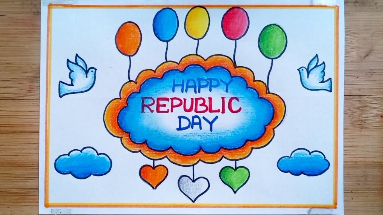 Republic Day Drawing Easy/Happy Republic Day Drawing/How To Draw Republic Day Poster Drawing Easy 