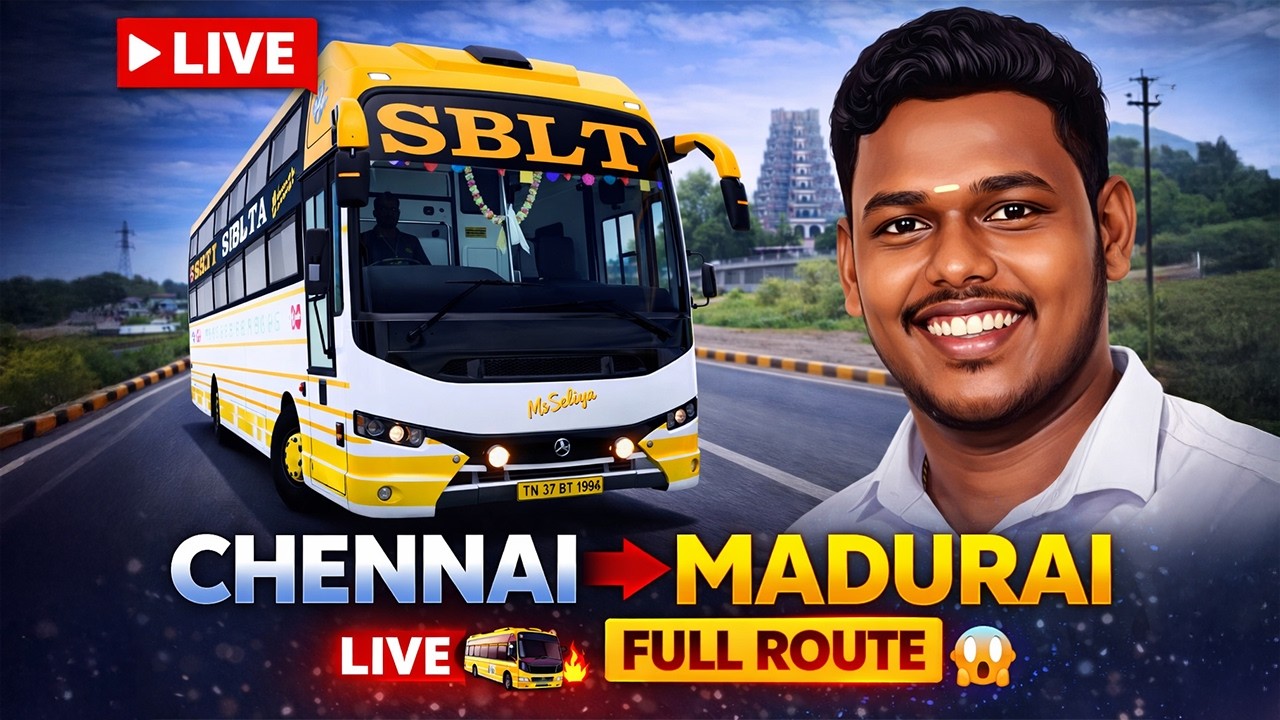 🔴 LIVE – Chennai to Madurai Full Route Bus Drive 🚍🔥 | Tamil Gameplay #vinithgaming #logitechg29