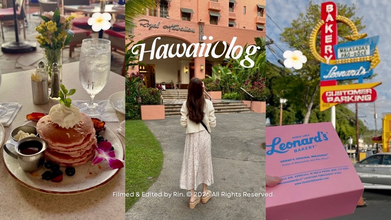 【ハワイvlog後編】ハワイ人気グルメ🥥アラモアナ購入品（Ralph Lauren / alo）レナーズ,アランチーノ,オーキッド🥞ダイヤモンドヘッド🌴