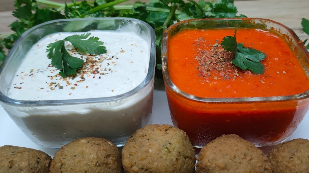 Easy Falafel Sauces recipe | Tahini yogurt sauce| Red chilli garlic sauce| how to make Falafel sauce