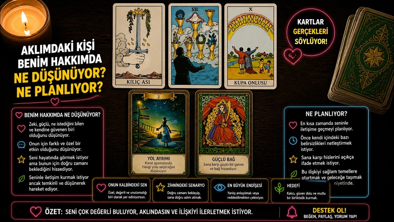 Aklımdaki Kişi Benim Hakkımda Ne Düşünüyor? Ne Planlıyor? #tarot #keşfet #minimaltarot 