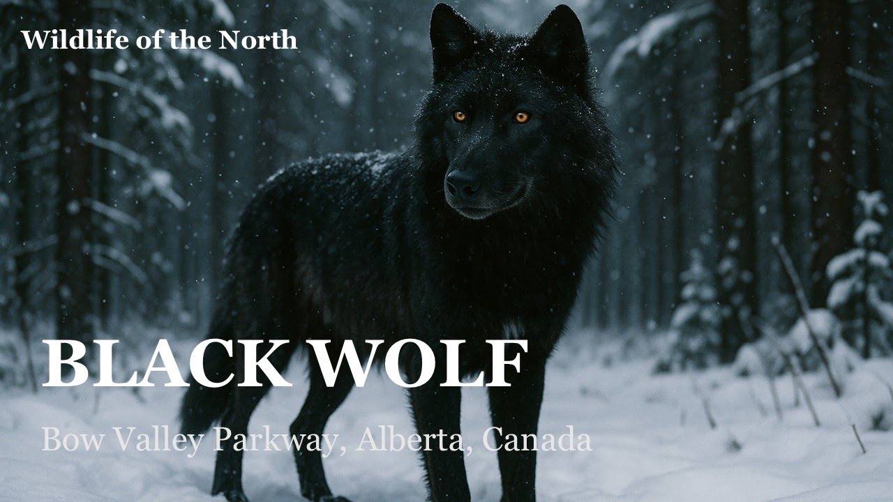 Black Wolves on the Move in Banff National Park