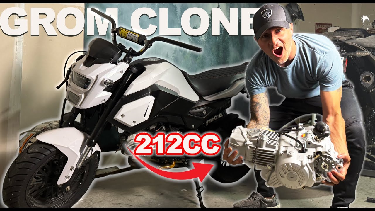 Honda Grom Clone Build &ndash; Integrated Tail Light Install + 212cc Engine Unboxing (Boom Vader 125)