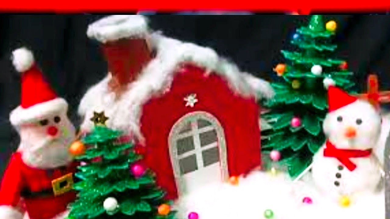 Christmas Decoration 2025 | Handmade LED Santa House Craft | Easy Christmas Décor Ideas at Home