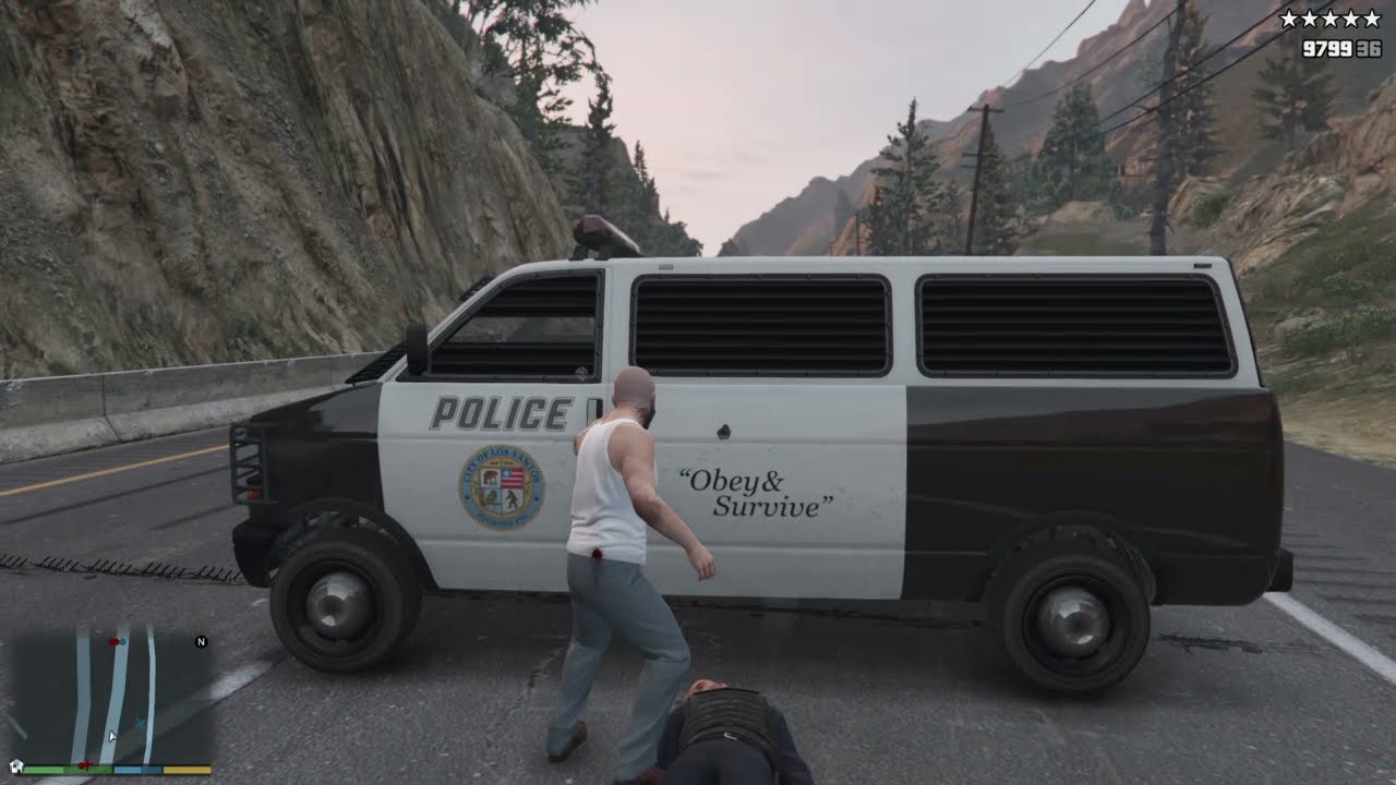 GTA 5 PS4 - Stab City Shootout + Epic Five Star Chase ( Blaine County )
