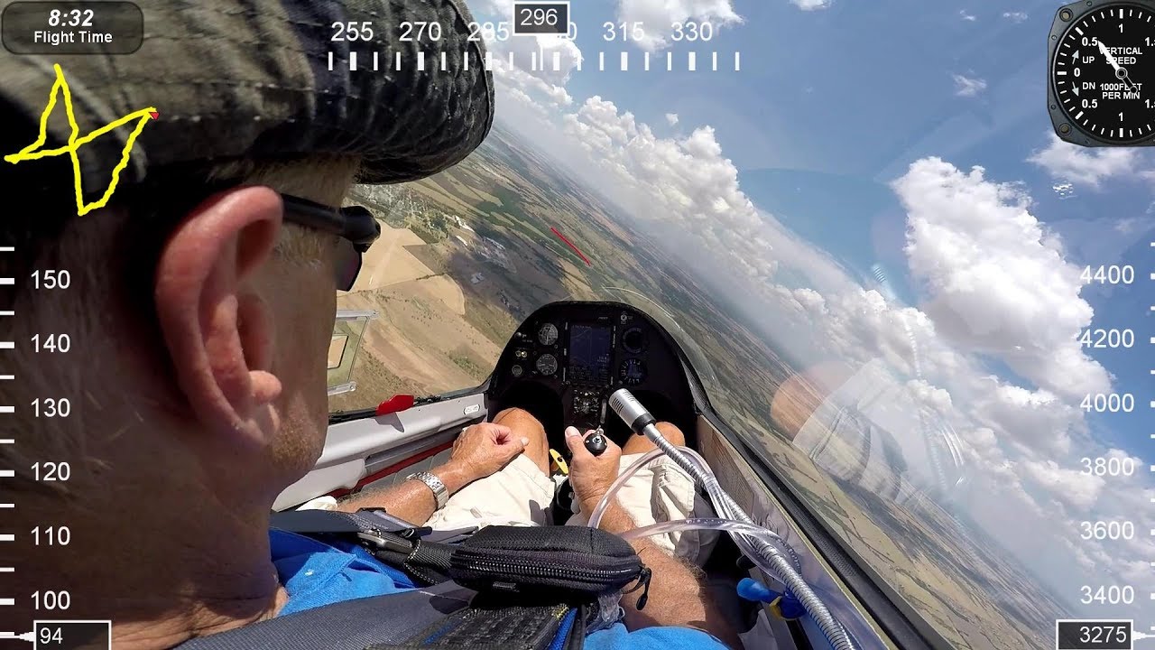 345 mile cross country flight Learn to fly glider sailplane  Roy Dawson video