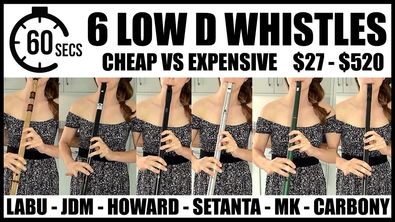 SIX DIFFERENT LOW D WHISTLES | $25-$520 Labu Flutes, James Dominic, Howard, Mkpro, Setanta, Carbony