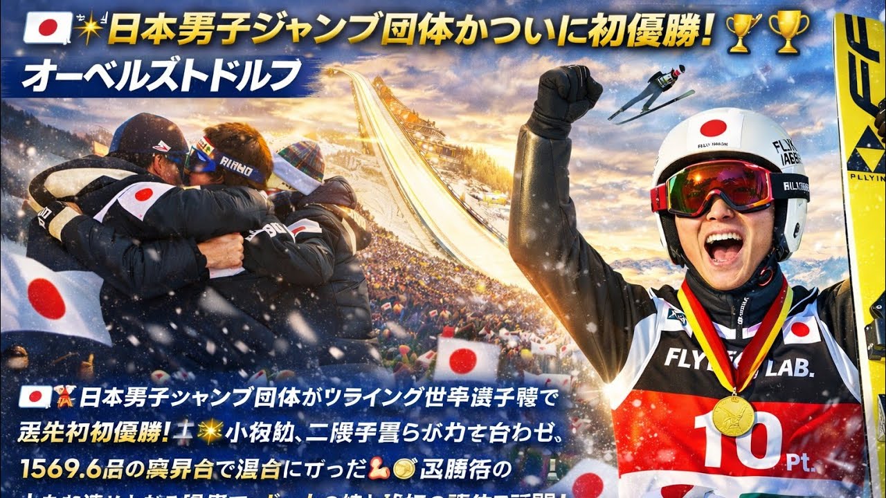 🏆🇯🇵 日本男子ジャンプ団体 初優勝！フライング世界選手権⛷️✨
