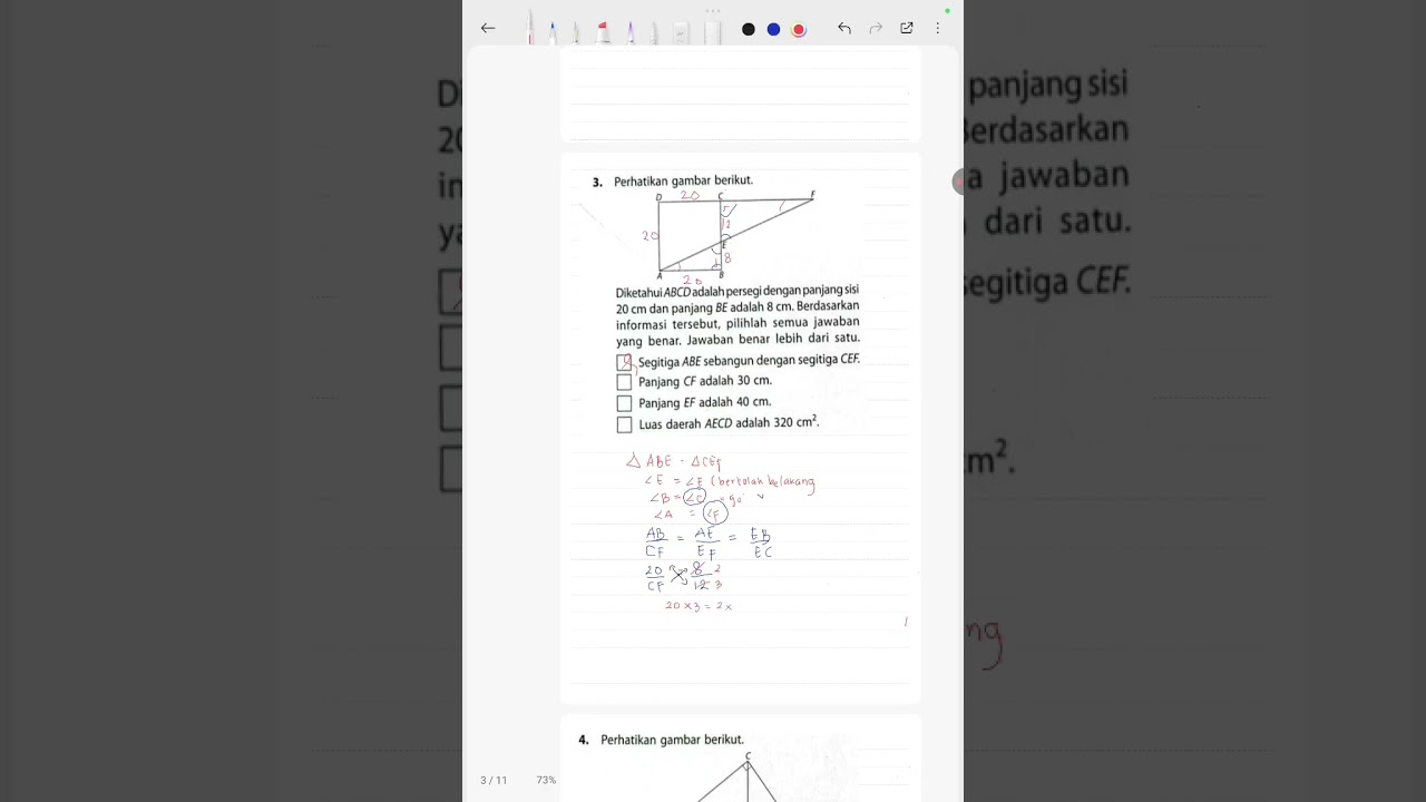 Latihan TKA SMP Materi Kesebangunan