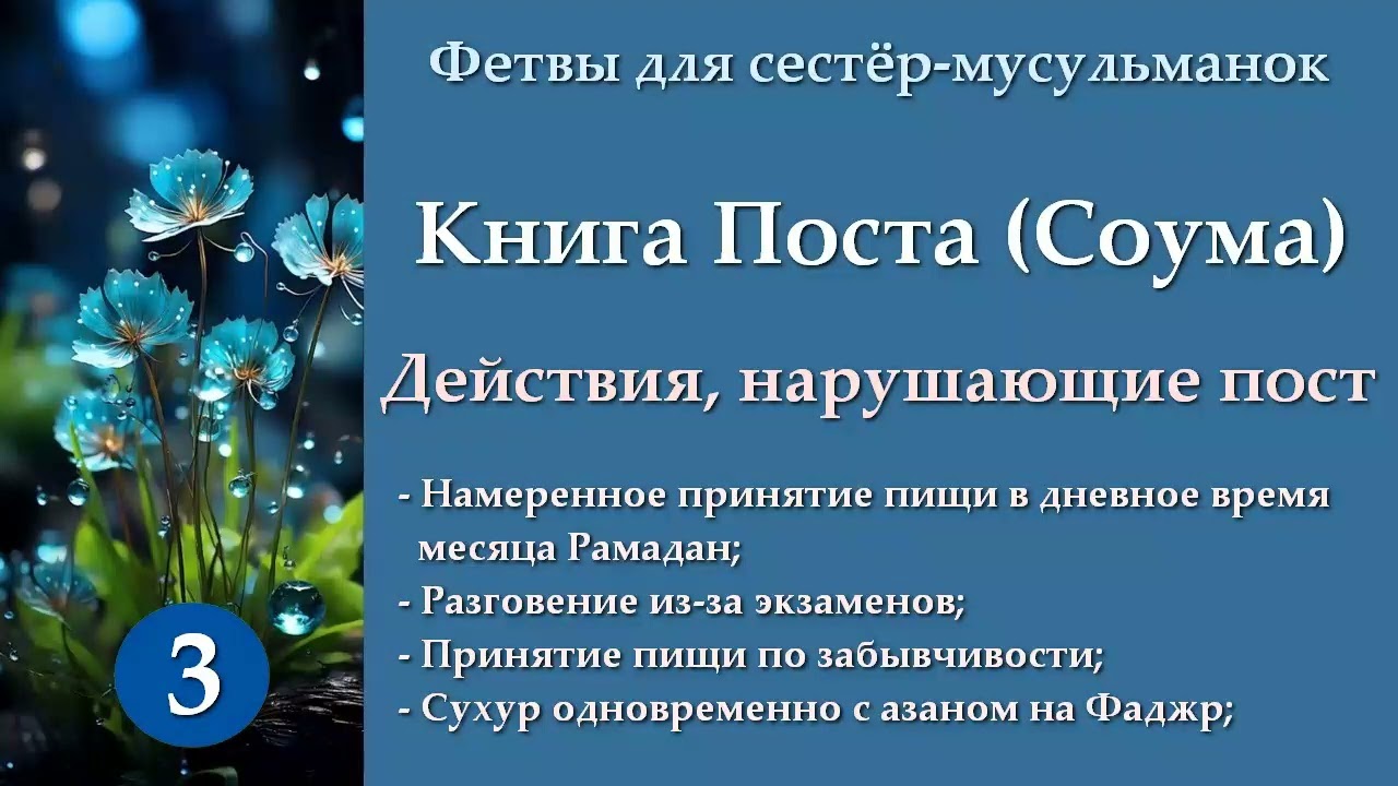 3. Книга Поста (Действия, нарушающие пост ч.1)