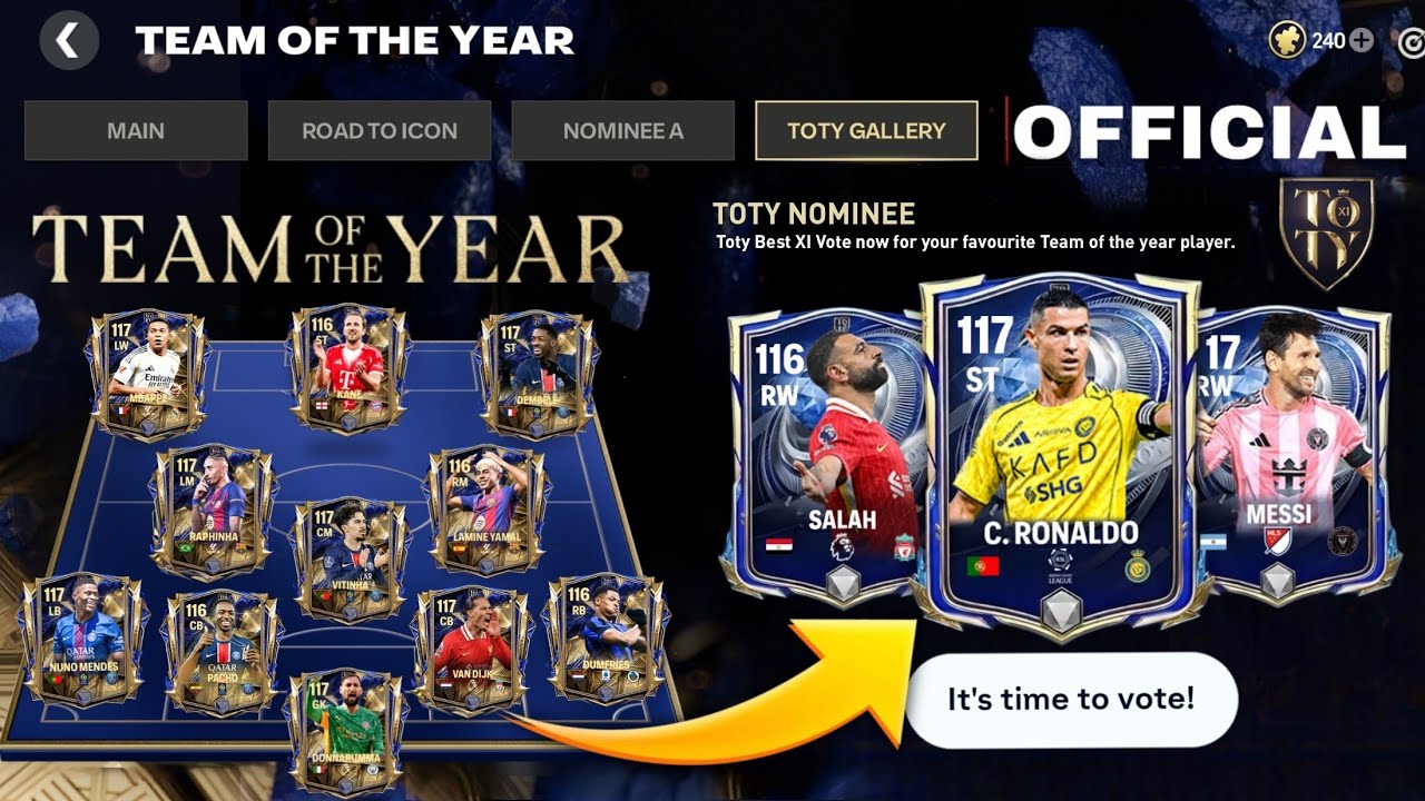 TOTY VOTE!! OFFICIAL TEAM OF THE YEAR BEST XI VOTING IS HERE  FC MOBILE 26!!