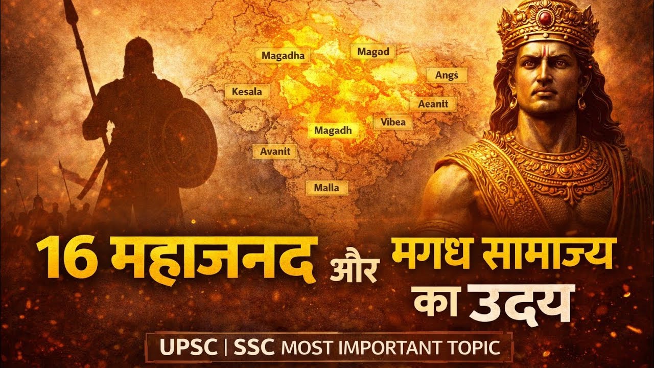 16 Mahajanpad aur Magadh Samrajya ka Uday | Ancient India 600 BCE | UPSC/SSC Complete Guide