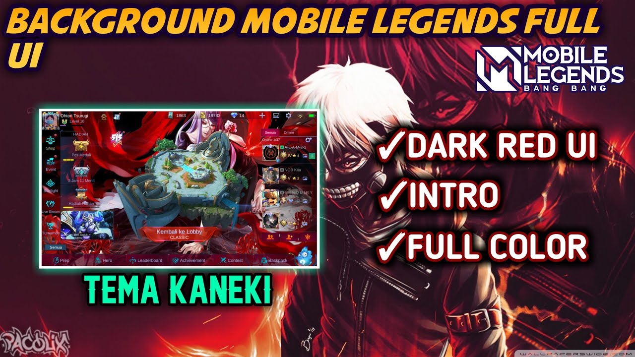 UPDATE!! Script Background ML Full UI Tema Kaneki | Mobile Legends: Bang Bang