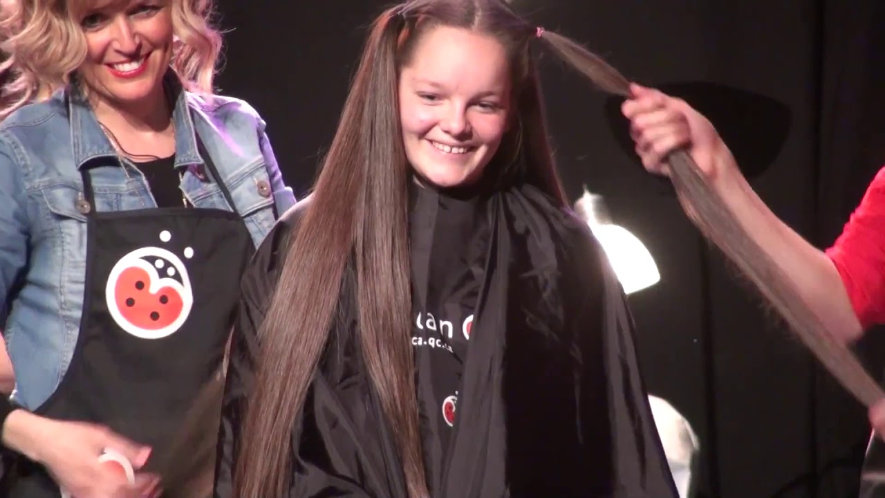 Butt Length Brunette Hair Chopped Off and Shaved Bald
