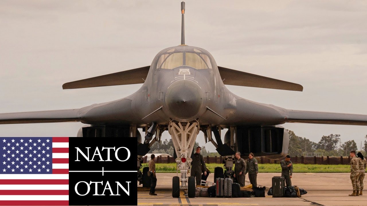 ВВС США, НАТО. Сверхзвуковые стратегические бомбардировщики B-1B Lancer в Испании.
