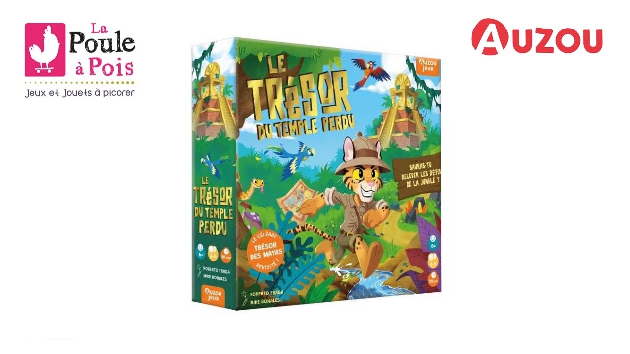 Le trésor du temple perdu de Auzou, jeu d’action et d’ambiance pour toute la famille dès 6 ans