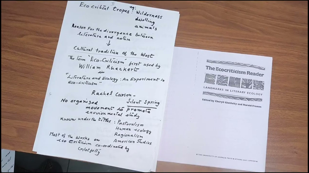 Cheryll Glotfelty - Literary studies in an Age of Environmental Crisis  MA English