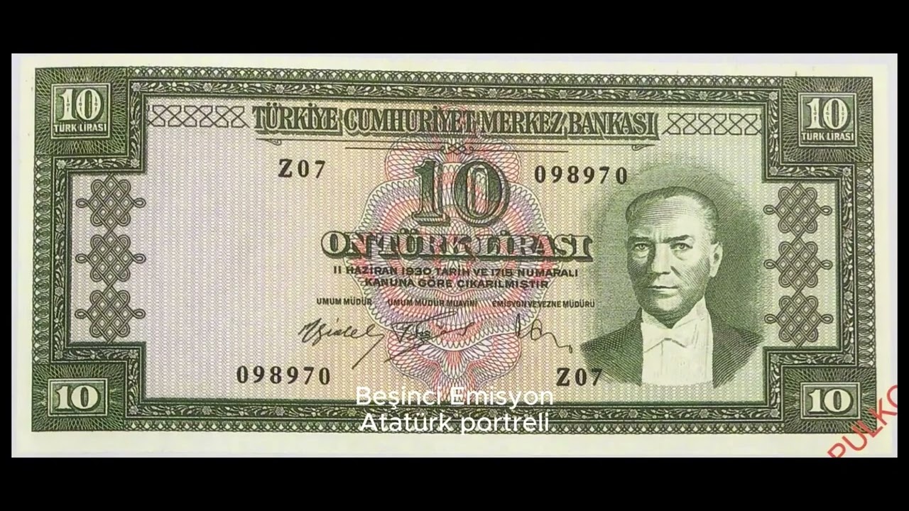 1923 1980 Yılları arasında tedavüle çıkan TC kağıt paraları