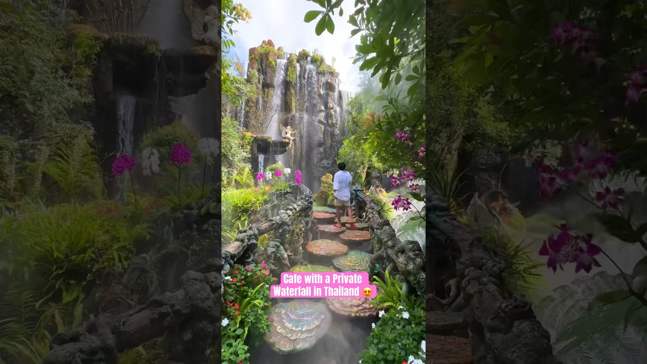 Private waterfall inside a Cafe in Thailand ❤️😍 #shorts #thailand #travel - Lalita Cafe, Chiang Rai