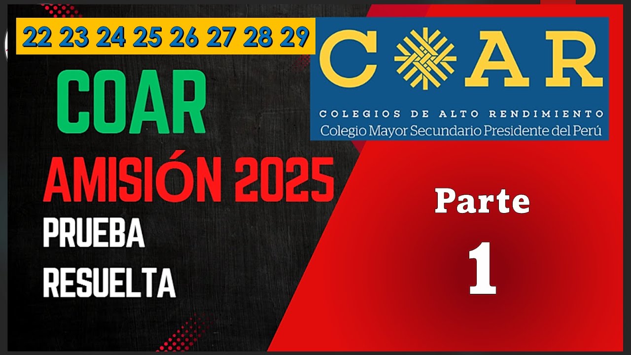 EXAMEN PRUEBA COAR 2025 ✔ RESOLUCION DEL EXAMEN COMPLETO 👍 MATEMATICA | PARTE 1