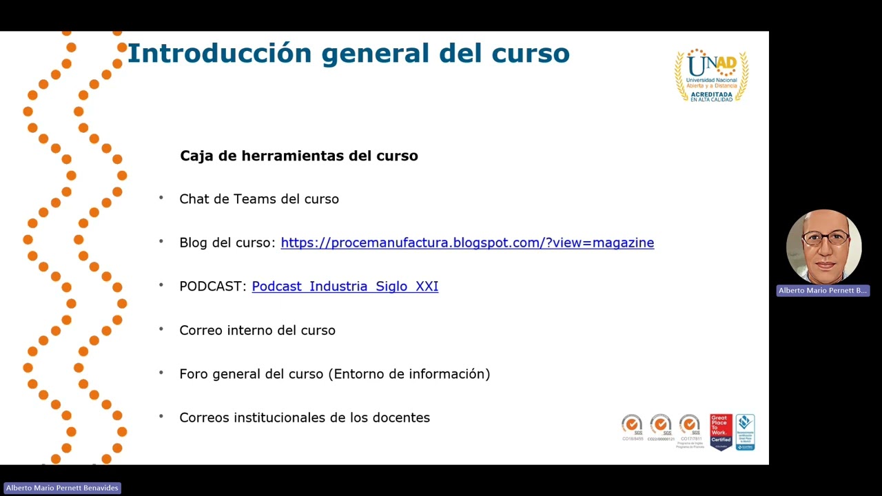 Inducción al curso Procesos Industriales periodo 16-4 2025