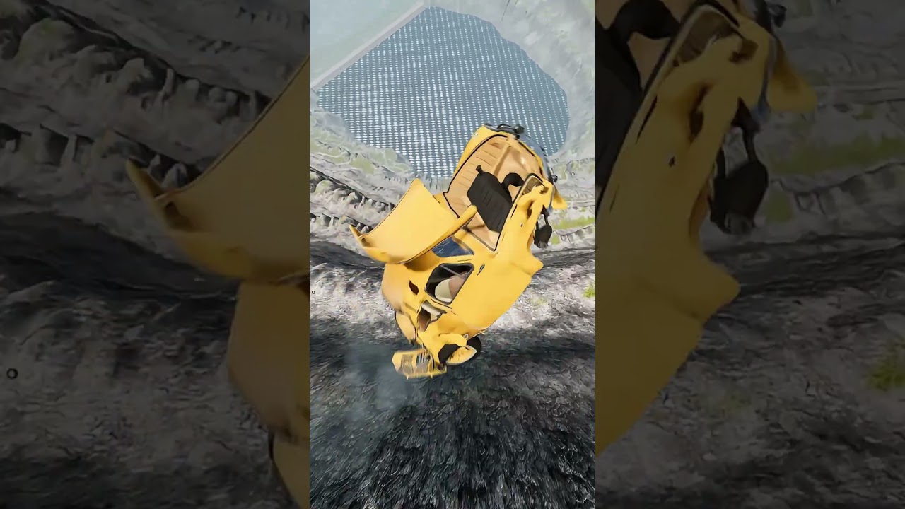 CAR VS GIANT LAVA PIT #beamngdrive #crashtest #automobile #carcrashes #beamngcrashes #beamng