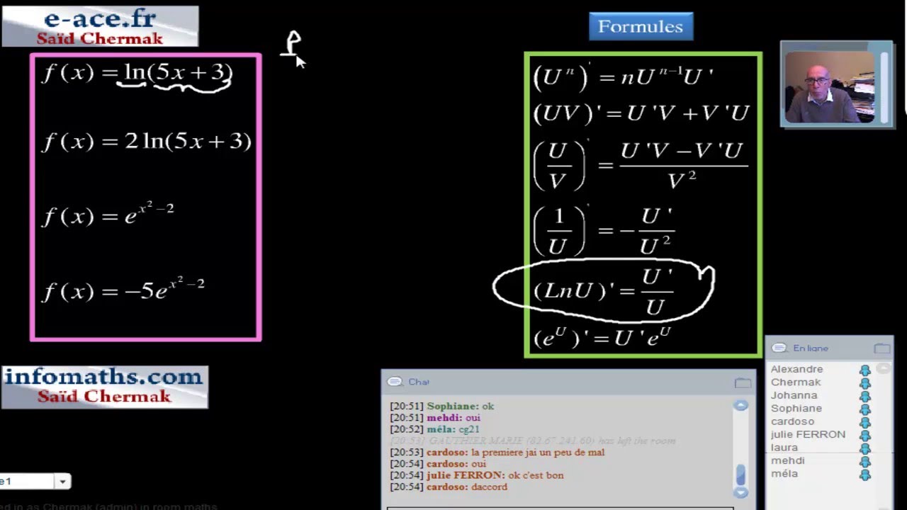 SOUTIEN DE MATHS EN BTS CG . DÉRIVÉES. CFA ACE PARIS