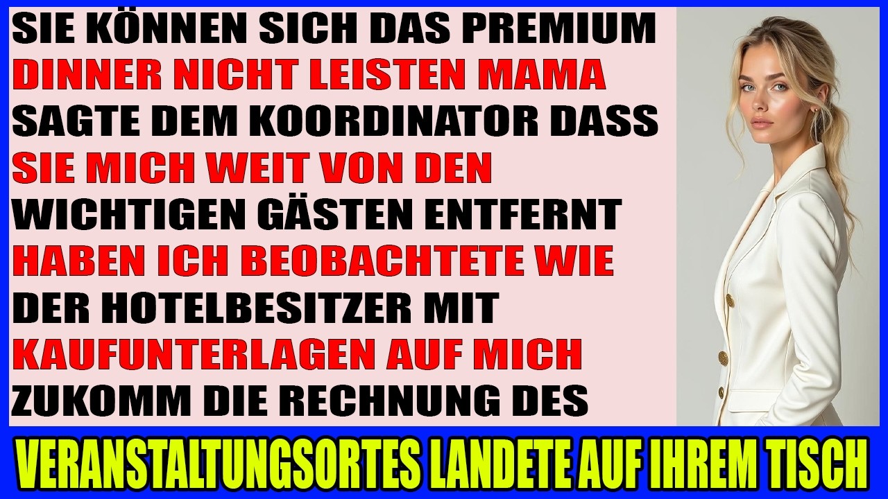 Meine Familie gab mir beim Hochzeitsempfang ein Kindermenü  bis der Hotelbesitzer mich Chef nannte