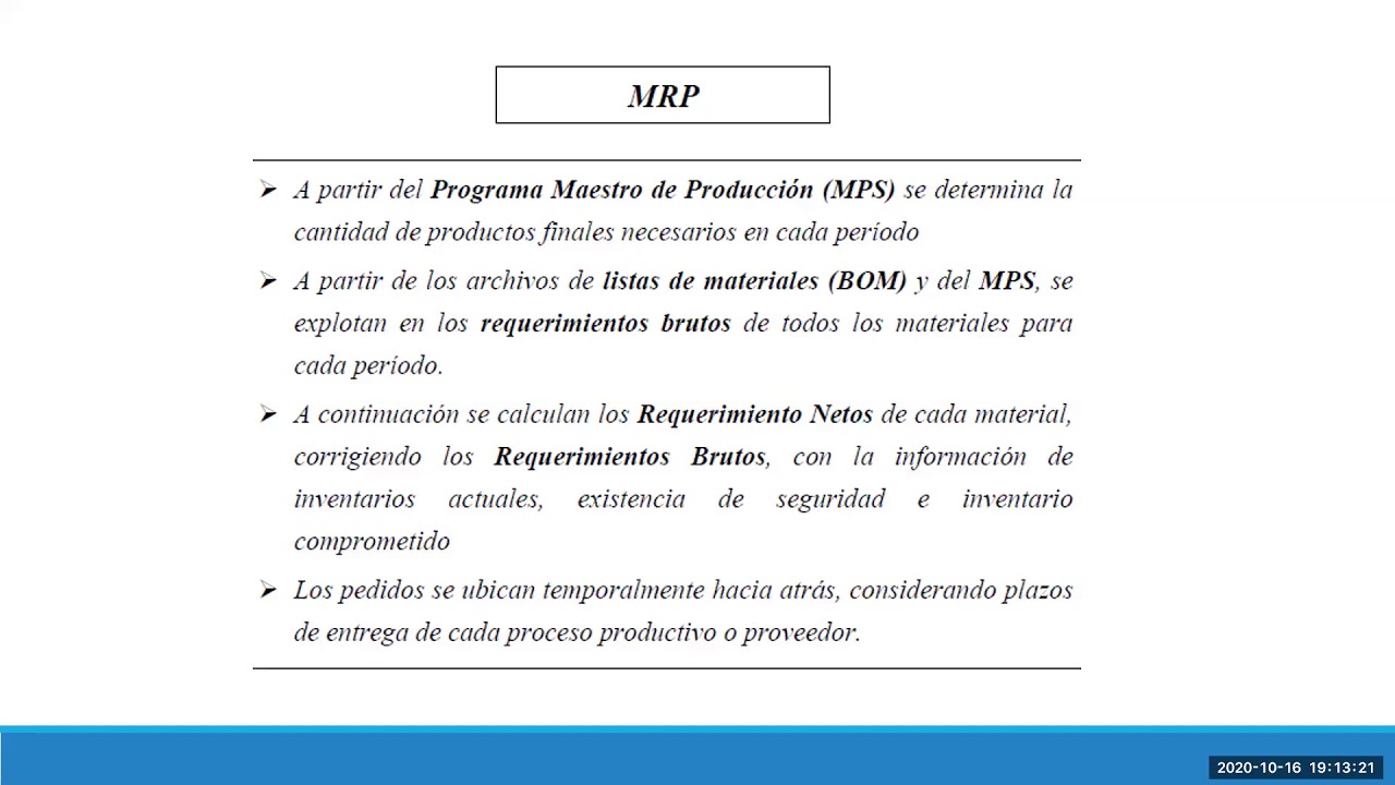 Planificacion de la produccion y de los materiales 16/10