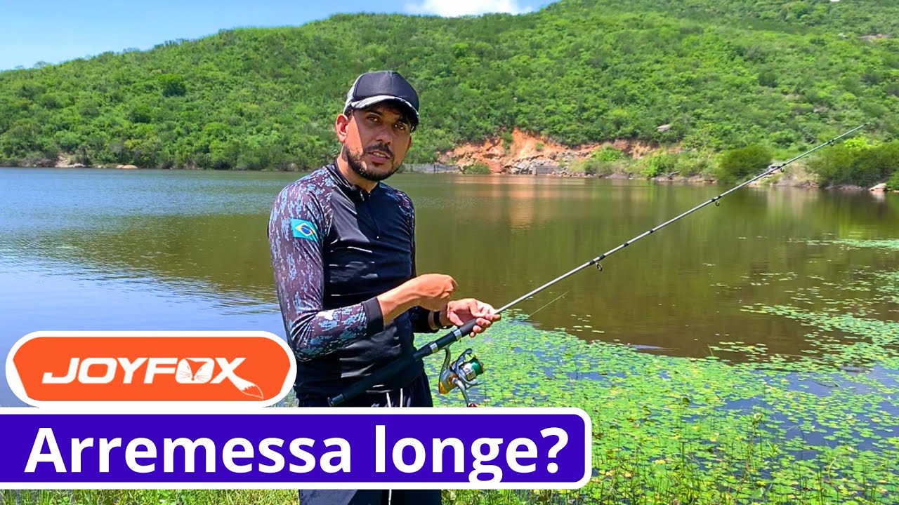 Arremessando com a Vara JOYFOX 1,80m + Molinete 4000 - Veja a distância