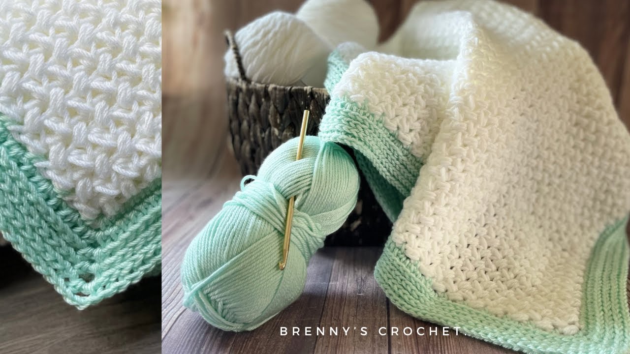 Manta/Cobija para bebe TEJIDA muy f&aacute;cil y r&aacute;pida paso a paso-BRENNY'S CROCHET.