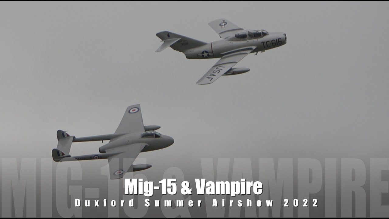 'Captured' Mig 15 & 'The Shepherd' Vampire - Duxford Summer Airshow 2022