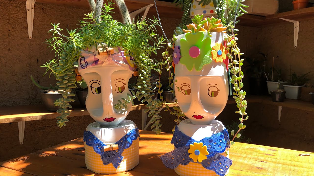 SUCULENTAS: Vaso RECICLÁVEL Boneca Mari Sol - Passo a Passo