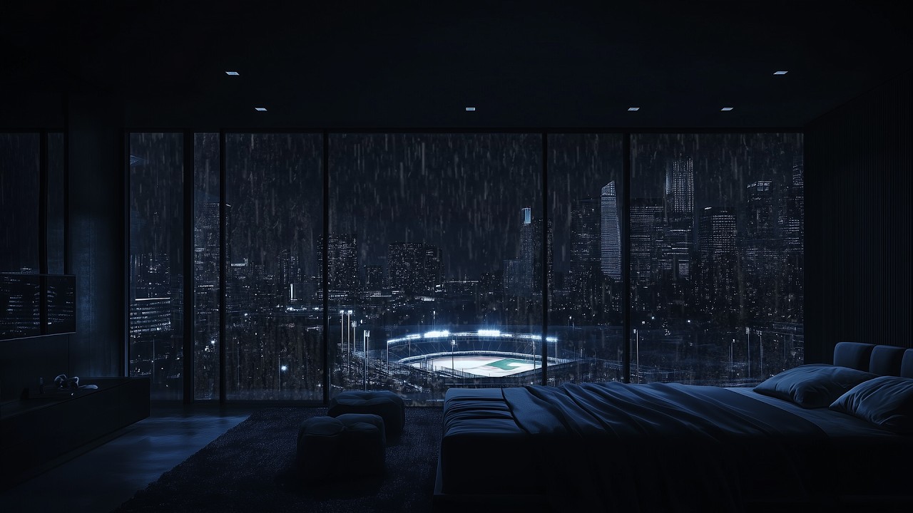 Light Rain in Night City at Midnight for Focus, Study & Deep Sleep Naturally | No Ads