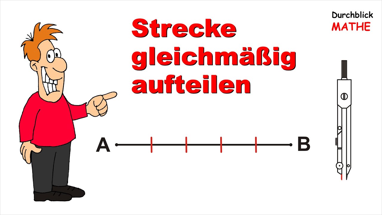 Mit einem Zirkel Strecke gleichm&auml;&szlig;ig aufteilen