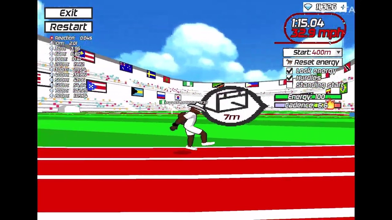 33.3mp/h (hurdle form) finally 